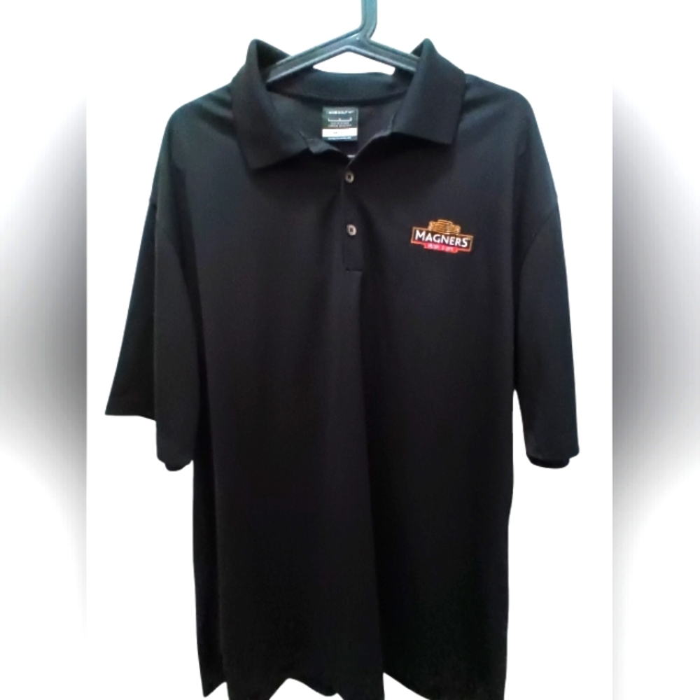 Nike  Men's polo dry fit black (L) Magnesium Irish Cider golf shirt